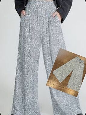 Patrons of Peace Light Blue Floral Paisley Wide-Leg Palazzo Pants